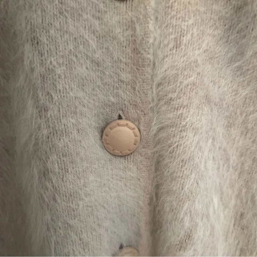 Connie A Lee Cream Teddy Sweater with Faux Fur Collar